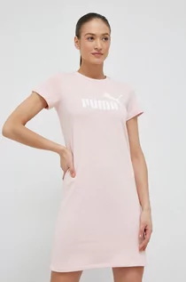 Sukienki - Puma sukienka kolor różowy mini prosta - grafika 1