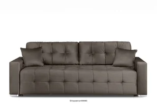 Sofa 3 osobowa rozkładana glamour pikowana beżowa BASIM Konsimo - Sofy i kanapy - miniaturka - grafika 1