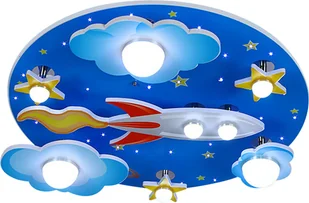 Lampy sufitowe LED lampa sufitowa Star Rocket żyrandol pokój dziecięcy lampa starlight drewno - Lampy sufitowe - miniaturka - grafika 1