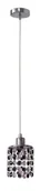 Lampy sufitowe - Candellux ROYAL LAMPA WISZĄCA 1X40W G9 Chrom KRYSZTAŁKI CZARNE 31-36233 - miniaturka - grafika 1