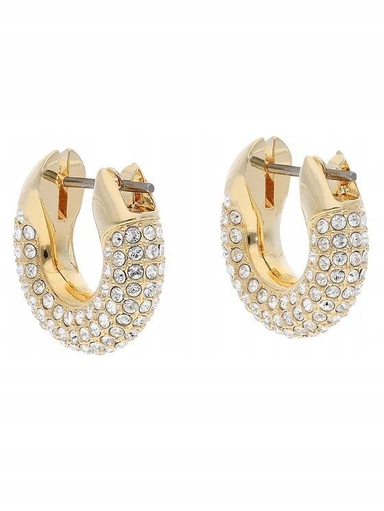 SWAROVSKI ZŁOTE KOLCZYKI KOŁA Z KRYSZTAŁAMI WYRÓŻNIAJĄCE SIĘ BLASKIEM 1I4A