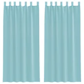 Zasłony - vidaXL Zasłony woalowe z pętelkami 2 szt. Turkusowe 140x245 cm - miniaturka - grafika 1