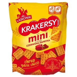 Lajkonik Krakersy mini o smaku czerwona papryka 100 g - Krakersy - miniaturka - grafika 1