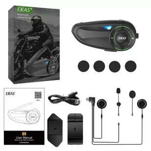 INTERKOM MOTOCYKLOWY EJEAS Q8 DO 6 KIEROWCÓW JEDNOCZEŚNIE RADIO FM BT 5.1 - Interkomy - miniaturka - grafika 1