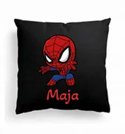 Poduszki dekoracyjne - Foto Poduszka Czarna Spider-Man Spiderman + IMIĘ 4 - miniaturka - grafika 1
