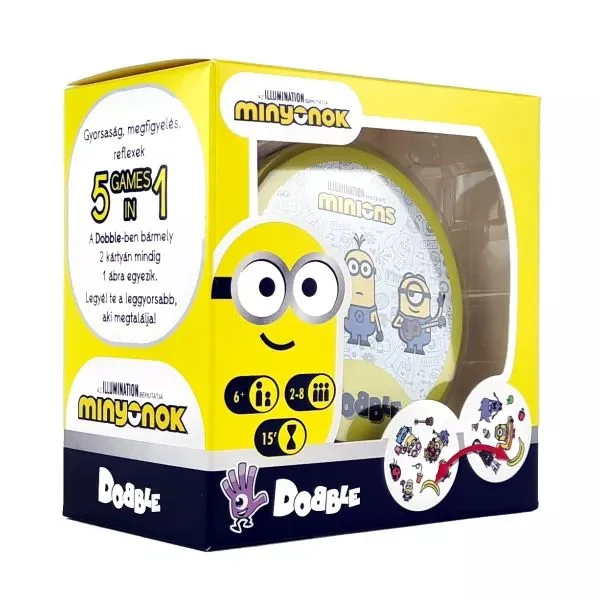 Dobble Minion – Gioco Da Tavolo Per Famiglie, 2-8 Giocatori, Dai 6 Anni, In Scatola Metallica