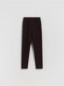 Spodnie i spodenki dla dziewczynek - Reserved - Ocieplane legginsy - ciemnobrązowy - miniaturka - grafika 1