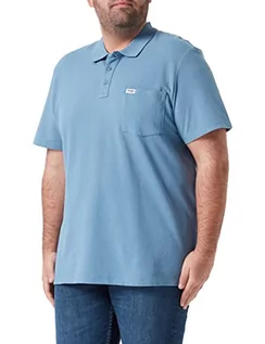 Koszulki męskie - Wrangler Męska koszulka polo, niebieski, XL - grafika 1