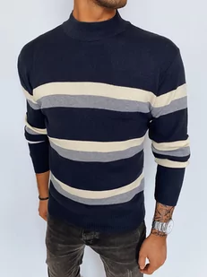 Sweter męski półgolf w paski granatowy Dstreet WX2126-XL/XXL - Swetry męskie - miniaturka - grafika 1