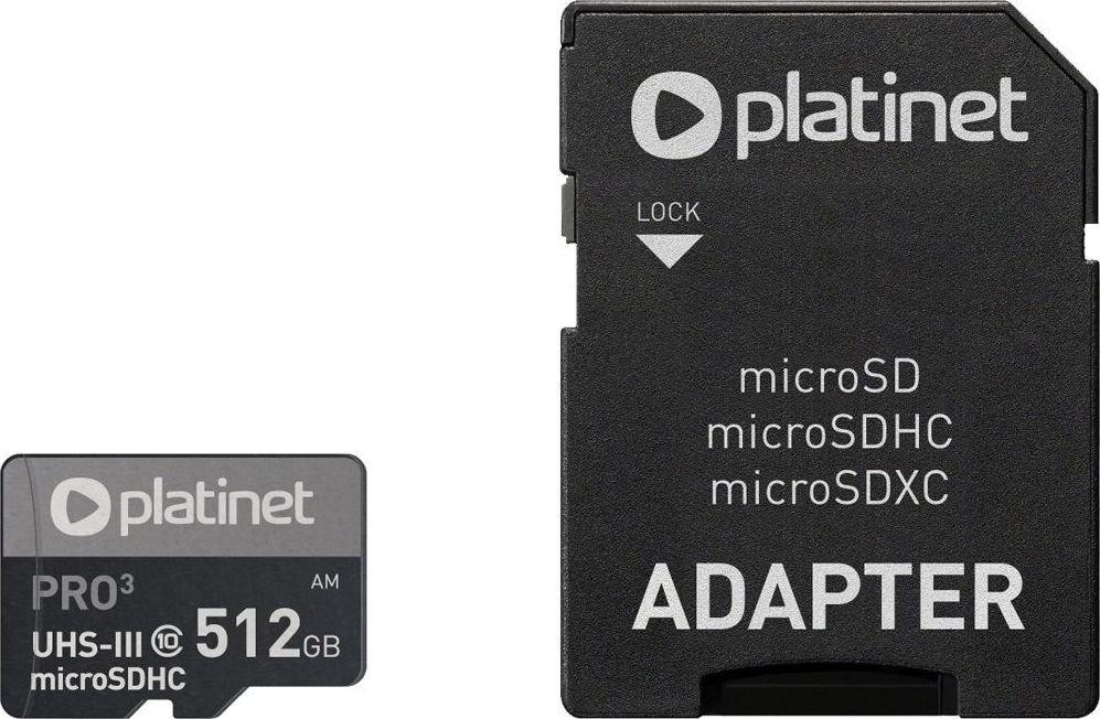 Karta Platinet Pro MicroSDXC 512 GB Class 10 UHS-III/U3 A2 PMMSDX512UIII