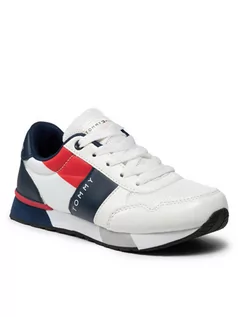 Buty dla chłopców - Tommy Hilfiger Sneakersy Low Cut Lace-Up Sneaker T3B4-32076-0208 M Biały - grafika 1