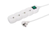 Przedłużacze i rozgałęźniki - Przedłużacz 4-gniazdowy z/u biały z łącznikiem  3m - miniaturka - grafika 1