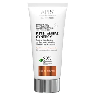 Apis Professional Retin Ambre Synergy, regenerujący balsam do ciała i rąk z retinolem i kwasem bursztynowym, na noc, 200 ml - Kremy i maski do rąk - miniaturka - grafika 1