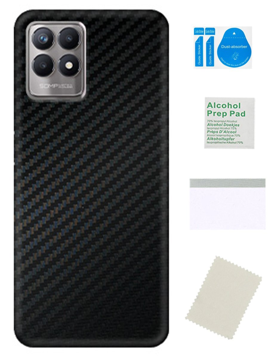 Folia ochronna do REALME 8I karbon czarny 3D skórka na tył telefonu
