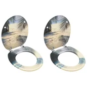 Deski sedesowe - VidaXL Deski sedesowe, 2 szt., MDF, motyw plaży - miniaturka - grafika 1