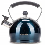 Czajniki na gaz - Czajnik imbryk tradycyjny z automat. gwizdkiem 2L morski połysk - miniaturka - grafika 1