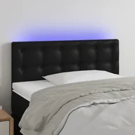 Inne meble do sypialni - Lumarko Zagłówek do łóżka z LED, czarny, 100x5x78/88 cm, sztuczna skóra - miniaturka - grafika 1