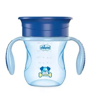 Zabawki interaktywne dla dzieci - Kubek 360 do nauki smoadzielnego picia 200ml nieb - Chicco - miniaturka - grafika 1