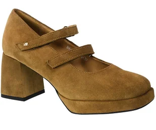 Półbuty Karino 4544-008 Camel Welur Skóra - KARINO - Półbuty damskie - miniaturka - grafika 1