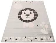 Dywany dla dzieci - Szary skandynawski dywan z białym lwem dla dzieci A1-A85 - miniaturka - grafika 1