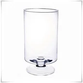 Świeczniki - Świecznik szklany na nodze, kielich cylinder WWN H-30 cm D-15 cm - miniaturka - grafika 1