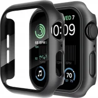 Akcesoria do smartwatchy - Hello Case ETUI 2w1 DO APPLE WATCH 4/5/6/SE 44 mm SZKŁO HARTOWANE CZARNE NAKŁADKA - miniaturka - grafika 1