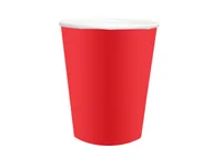 Dekoracje i nakrycia stołu na imprezę - Kubeczki papierowe czerwone - 250 ml - 6 szt. - miniaturka - grafika 1