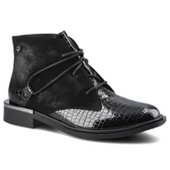 Botki damskie - Czarne Trzewiki Maciejka Damskie Wygodne Botki - miniaturka - grafika 1