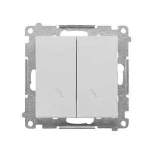 Wyłącznik schodowy podwójny Simon 55 - aluminium mat - Wyłączniki światła i elektryczne - miniaturka - grafika 1