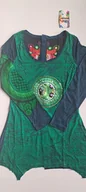 Bluzki damskie - Bluzka tunika damska Desigual Canace długi rękaw zielona r. XS - miniaturka - grafika 1