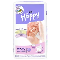 Pieluchy - Bella Baby Happy, pieluchy, rozmiar Micro dla wcześniaków 600-1200 g, 30 sztuk - miniaturka - grafika 1
