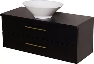 Szafka łazienkowa wisząca 100 cm czarny mat z umywalką nablatową Belli Gold Gante - Szafki łazienkowe - miniaturka - grafika 1