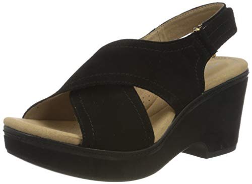 Clarks Giselle Cove Damski pasek na kostkę, Czarny Czarny Zamek, 35.5 EU