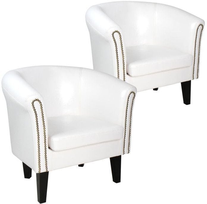 MIADOMODO Zestaw foteli Chesterfield, 58 x 71 x 70 cm, biały