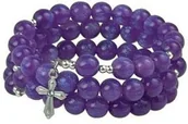Biżuteria religijna - Różaniec - bransoletka "Wrzosowo-liliowa" - miniaturka - grafika 1