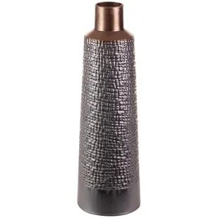 Wazon Z Glinki Ceramicznej Morena 16X16X50 Stalowy + Miedziany - Wazony i flakony - miniaturka - grafika 1