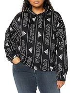 Bluzy damskie - adidas Bluza damska Bos AOP Oh, czarny/biały, XXS - miniaturka - grafika 1