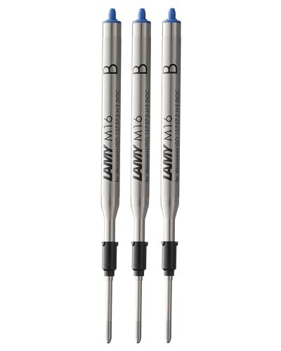 LAMY FH00152 M 16 wkład 801 – wkład do długopisu z metalu w kolorze niebieskim – szerokość kreski M