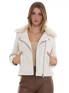 Guess Damska kurtka Olivia ze sztucznej skóry, Milk, XL - Kurtki damskie - miniaturka - grafika 1