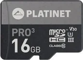 Karty pamięci - Karta Platinet Pro3 MicroSDHC 16 GB Class 10 UHS-III/U3 V30 PMMSD16UIII - miniaturka - grafika 1