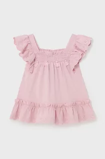 Bluzki dla dziewczynek - Mayoral bluzka niemowlęca kolor różowy gładka - grafika 1