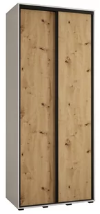 Szafa przesuwna wysoka Davos 1 110 gł. 45 biały + artisan + czarny / Abiks Meble - Szafy - miniaturka - grafika 1