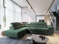 Pościel - Masseno Narożnik APIRO L-S z funkcją spania i pojemnikiem na pościel Kształt L, Rozkładana sofa, Rogówka - Zielony, POSO 14 - miniaturka - grafika 1
