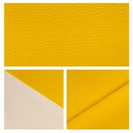 Pasmanteria - Ekoskóra Sztuczna Skóra Skaj Tkanina Tapicerska Derma Materiał Żółty 0,5 Mb - miniaturka - grafika 1