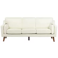 Sofy i kanapy - Sofa 3-osobowa tapicerowana biała LOKKA - miniaturka - grafika 1