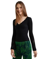 Koszulki i topy damskie - Desigual T-shirt damski Ts_nadja, czarny, M - miniaturka - grafika 1