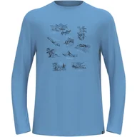 Koszule damskie - Koszulka z długim rękawem męska ODLO Merino 200 Tourist T-Shirt - miniaturka - grafika 1