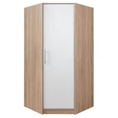 Szafy - Szafa Narożna Biała SR4 Smart Meblar Biały Lux, Dąb Sonoma - miniaturka - grafika 1