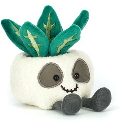 MASKOTKA JELLYCAT Uśmiechnięta czaszkodoniczka z rośliną - na Halloween - 14 cm - Maskotki i pluszaki - miniaturka - grafika 1