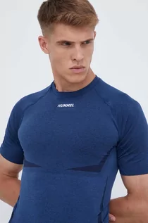 Koszulki męskie - Hummel t-shirt treningowy Mike kolor granatowy z nadrukiem - grafika 1